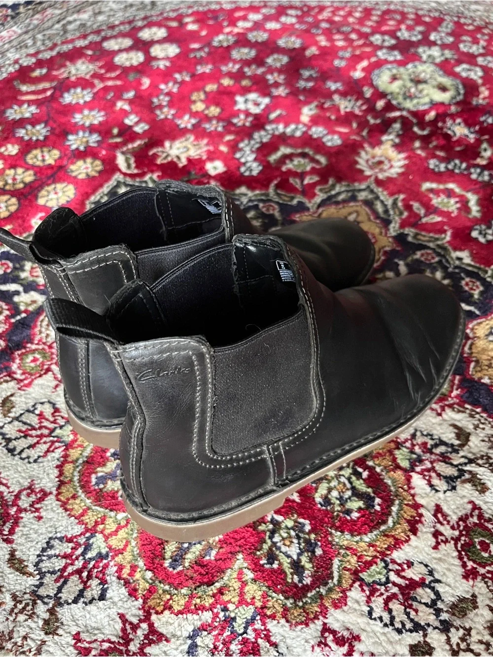 Clarks Black Leather Chelsea Boots
